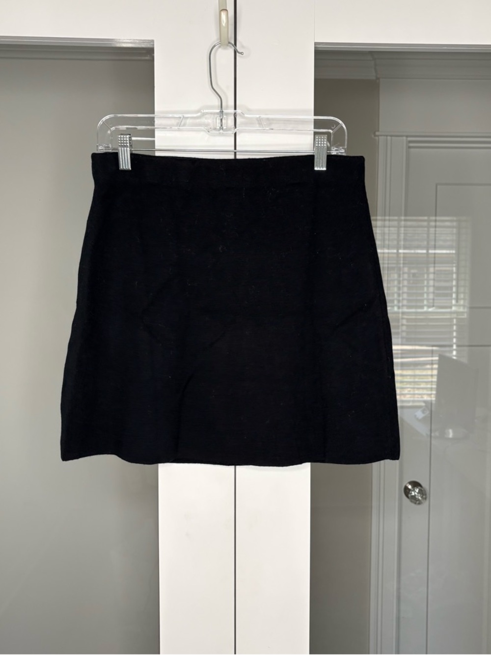 NWT J. Crew Faux-wrap Mini Skirt Merino Wool Blend Black - Picture 3 of 6